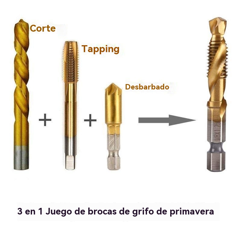 Juego de 6 brocas para roscar con rosca métrica