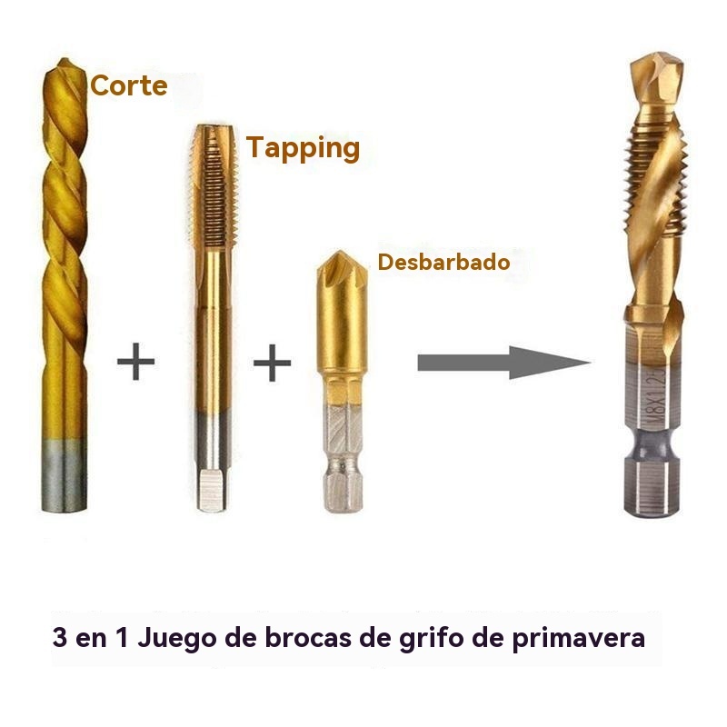 Juego de 6 brocas para roscar con rosca métrica