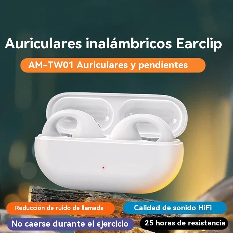 Auriculares inalámbricos de conducción ósea con clip para la oreja