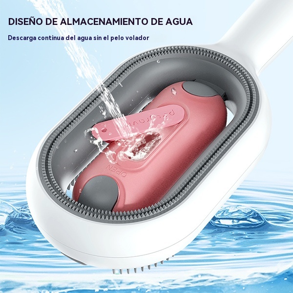 Peine para quitar el pelo de mascotas con depósito de agua