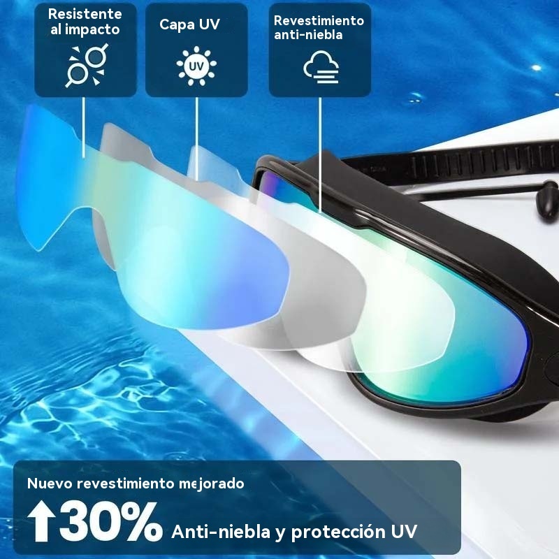 Gafas de natación antivaho con visión amplia