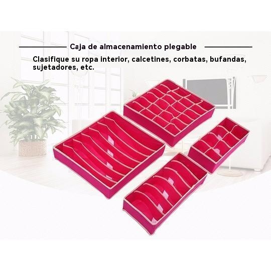 Organizador de ropa interior plegable para armario (4 piezas/1 juego)
