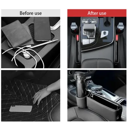 Storage boxes for the space between seats