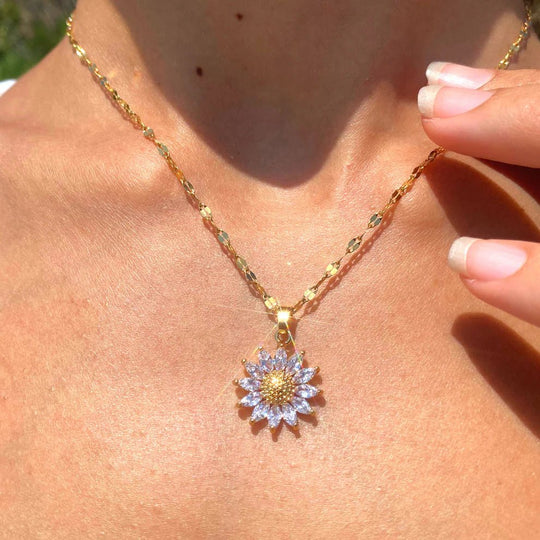 Collana - "Girasole" soffiata con oro 18 carati