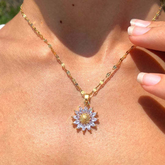 Collana - "Girasole" soffiata con oro 18 carati