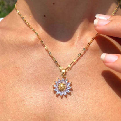 Collana - "Girasole" soffiata con oro 18 carati