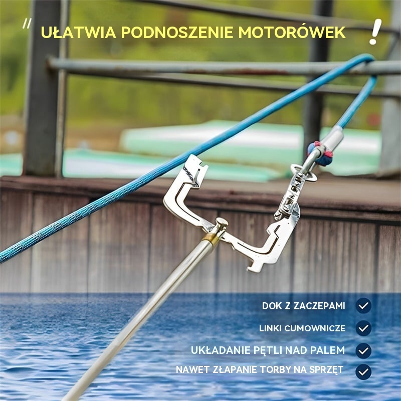Automatyczny teleskopowy hak do cumowania łodzi