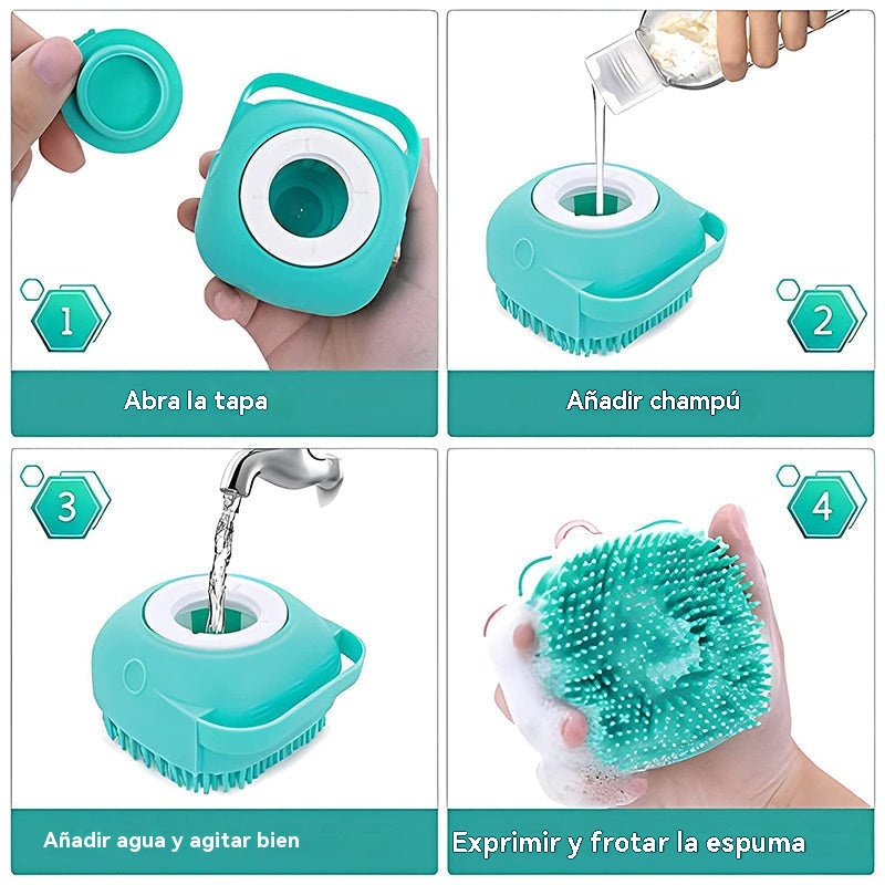 Cepillo de masaje para baño de mascotas