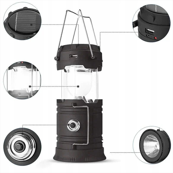  Solarna Lampa Kempingowa + Latarka | CAMPGLO
