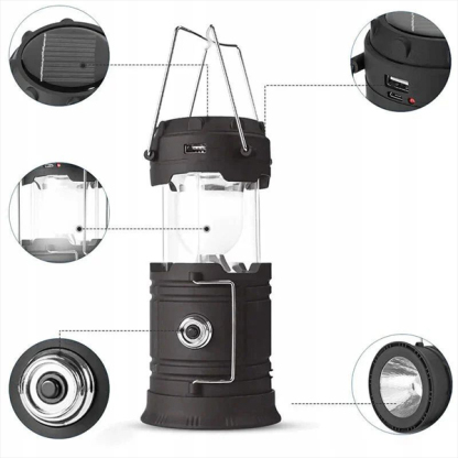  Solarna Lampa Kempingowa + Latarka | CAMPGLO