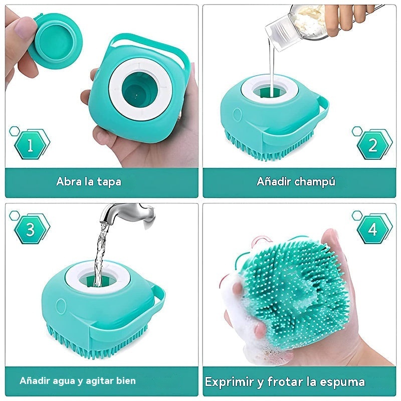 Cepillo de masaje para baño de mascotas