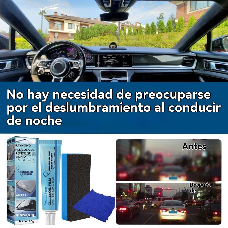🎊GRAN OFERTA🎊 Limpiador de película de aceite para vidrio de auto ♻Seguridad y protección a largo plazo♻