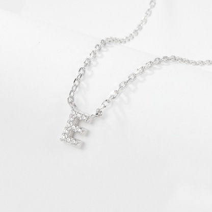 Collana con lettera iniziale tempestata di argento 925 I 45 cm