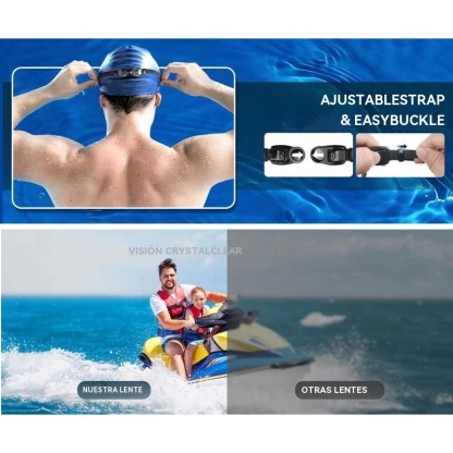 Gafas de natación antivaho con visión amplia