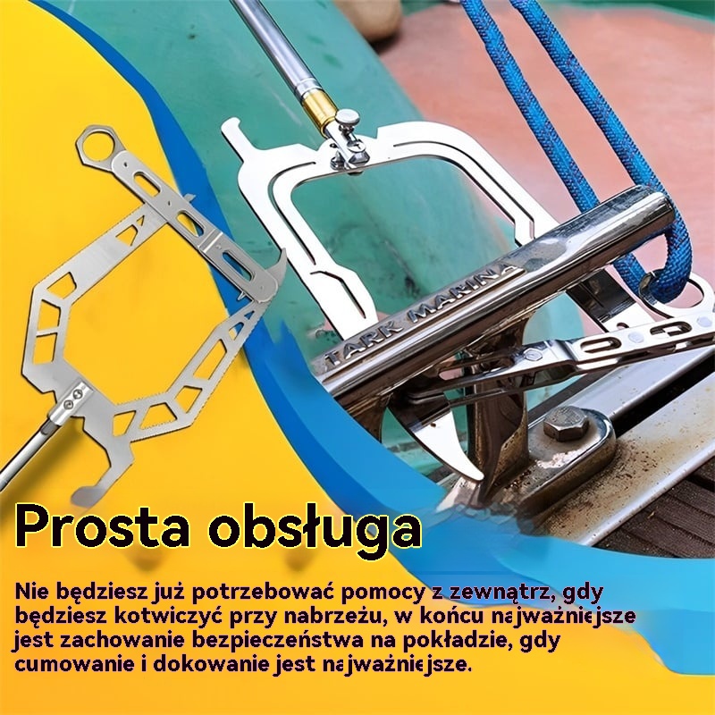 Automatyczny teleskopowy hak do cumowania łodzi
