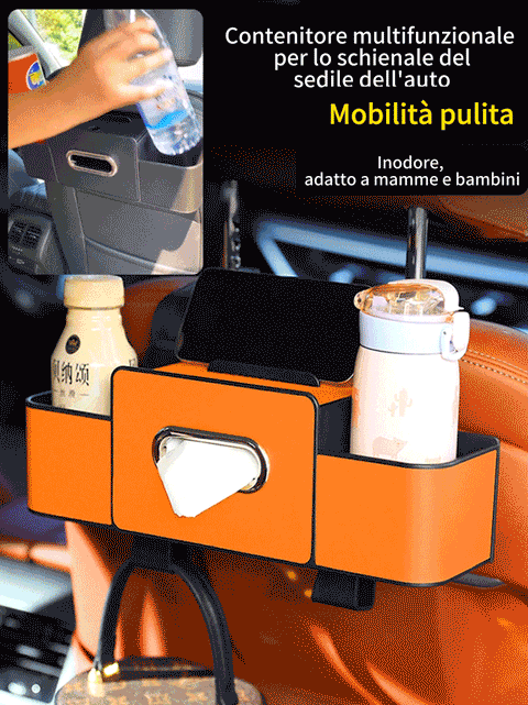 【Salvaspazio】Scatola portaoggetti multifunzione per schienale auto