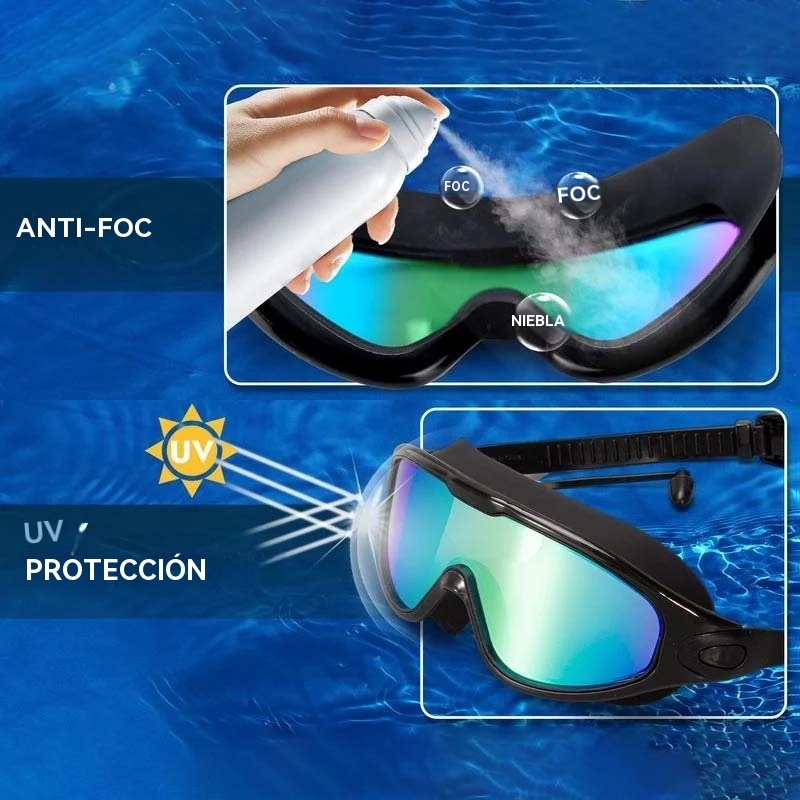 Gafas de natación antivaho con visión amplia