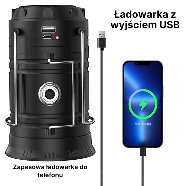  Solarna Lampa Kempingowa + Latarka | CAMPGLO