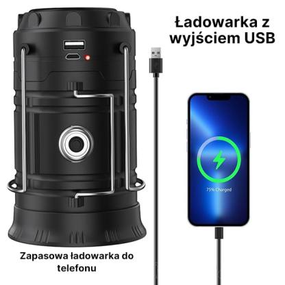  Solarna Lampa Kempingowa + Latarka | CAMPGLO