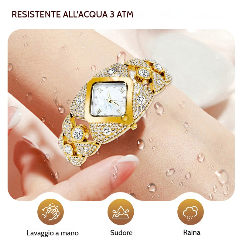 ⌚Orologio da donna retrò con meccanismo al quarzo e pietre brillanti 💎