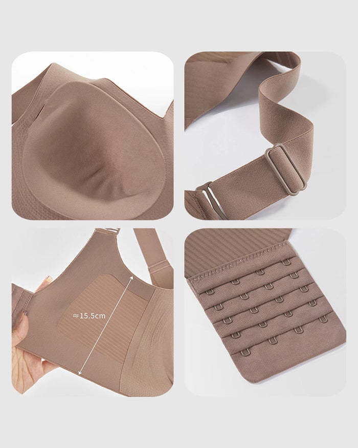 Reggiseno senza ferretto regolabile a quattro file in tinta unita da donna