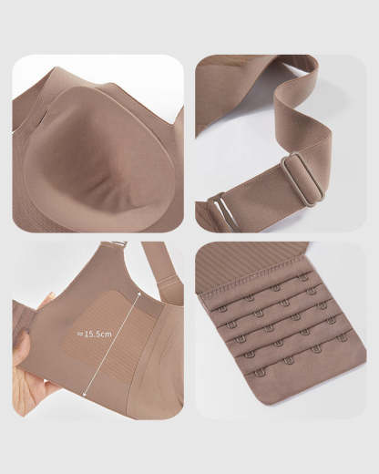 Reggiseno senza ferretto regolabile a quattro file in tinta unita da donna
