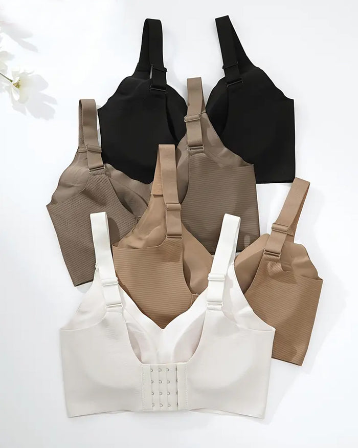 Reggiseno senza ferretto regolabile a quattro file in tinta unita da donna