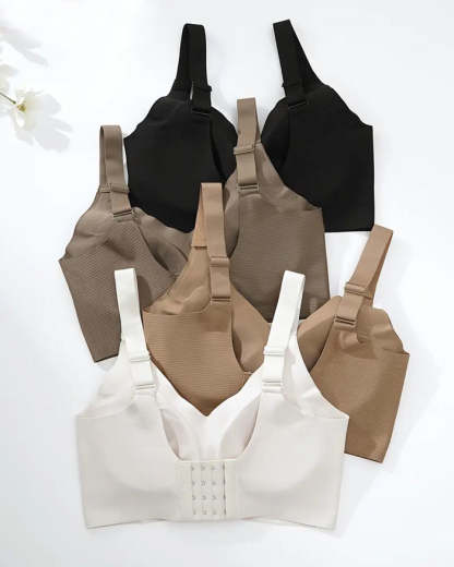 Reggiseno senza ferretto regolabile a quattro file in tinta unita da donna