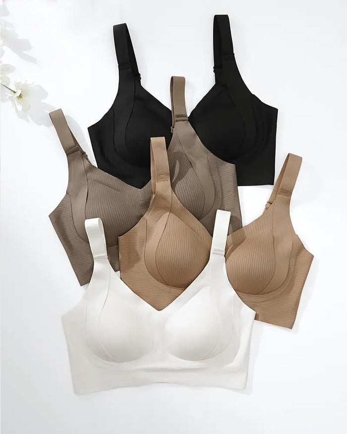 Reggiseno senza ferretto regolabile a quattro file in tinta unita da donna