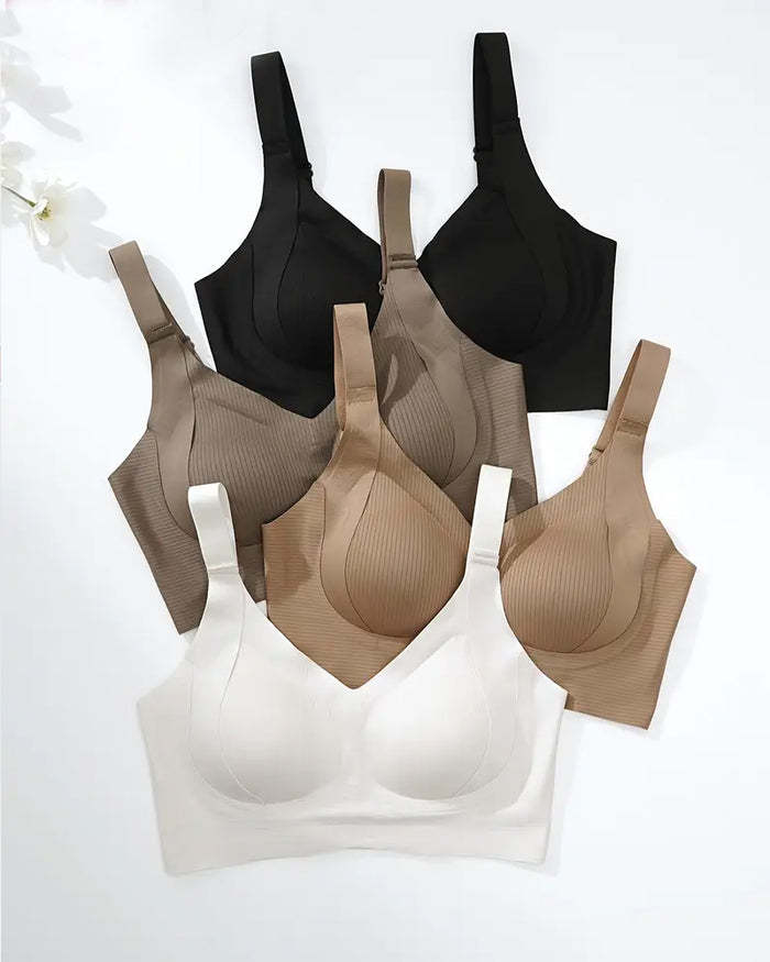 Reggiseno senza ferretto regolabile a quattro file in tinta unita da donna
