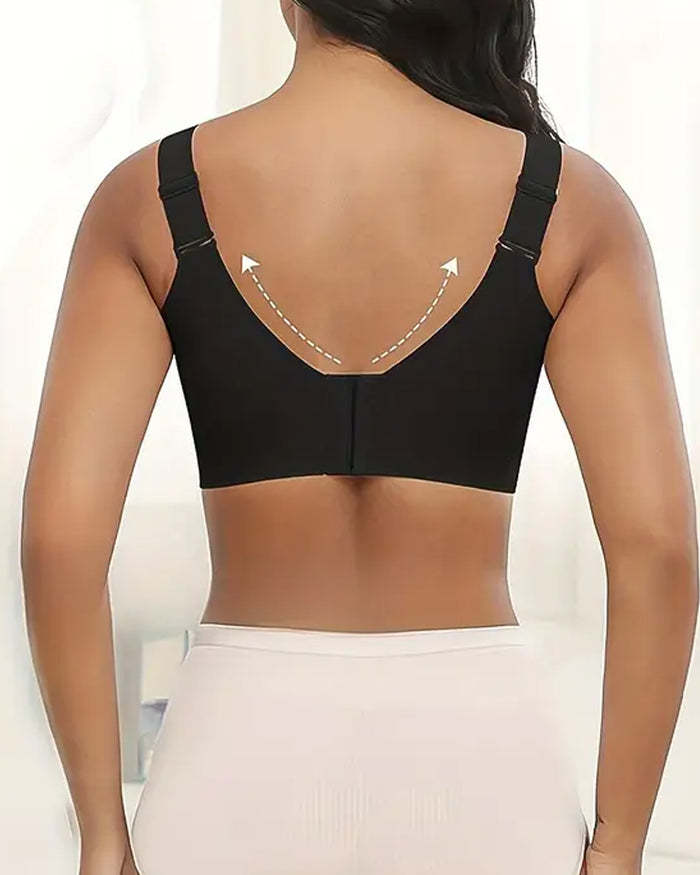 Reggiseno senza ferretto regolabile a quattro file in tinta unita da donna