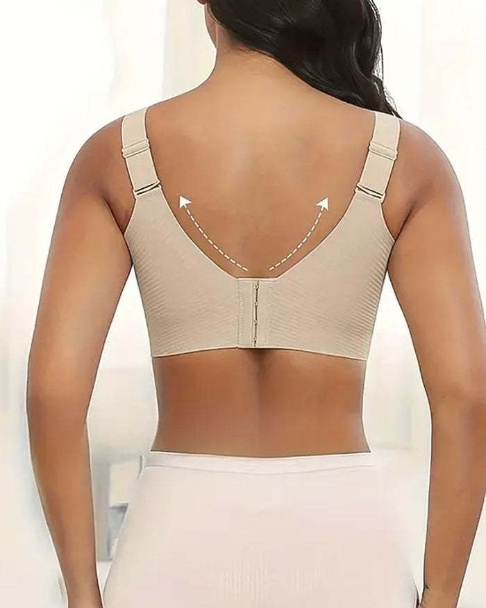 Reggiseno senza ferretto regolabile a quattro file in tinta unita da donna
