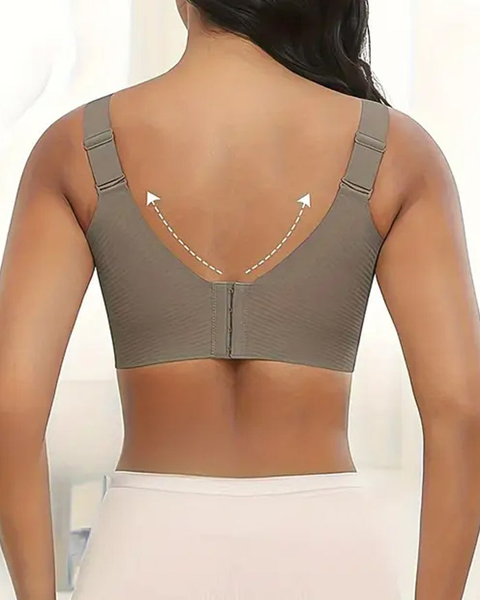 Reggiseno senza ferretto regolabile a quattro file in tinta unita da donna