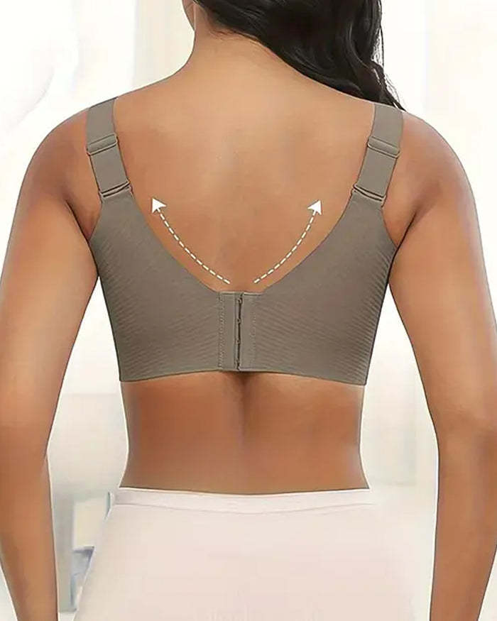 Reggiseno senza ferretto regolabile a quattro file in tinta unita da donna