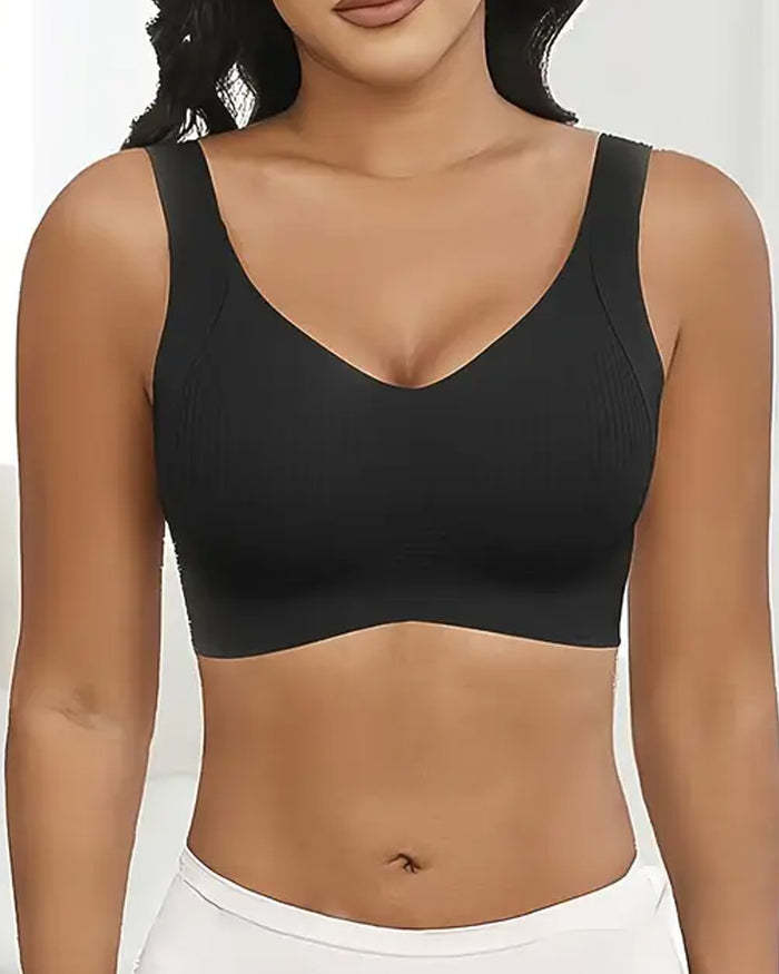 Reggiseno senza ferretto regolabile a quattro file in tinta unita da donna