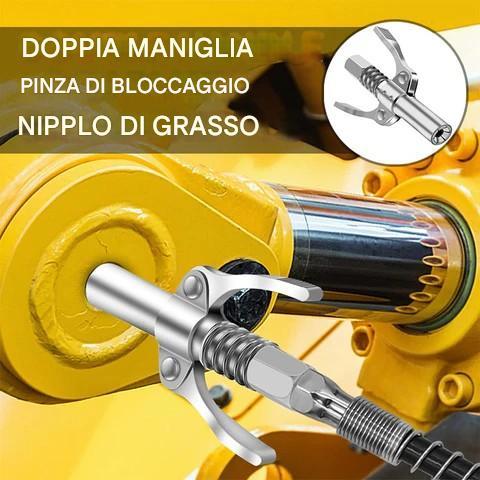 Pinza di bloccaggio a doppia impugnatura con ingrassatore