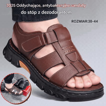 🔥【38~44】Sandały plażowe męskie Miękka skóra Antypoślizgowe Ręcznie robione