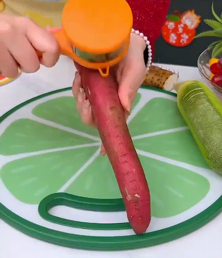 Coltello sbucciatore a doppia lama in acciaio inossidabile con scatola portaoggetti