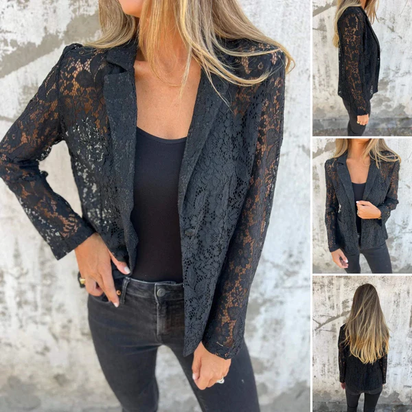 🔥 Saldi imperdibili -  di sconto 🔥 Blazer in rete con pizzo integrale