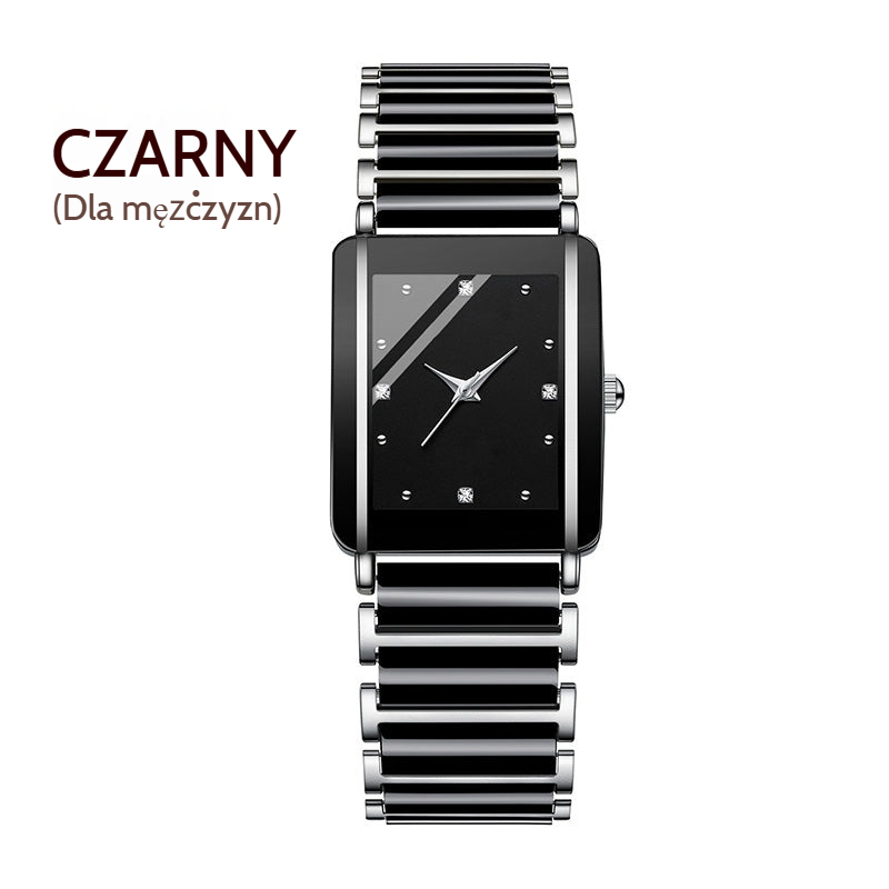 💞Modny ceramiczny kwadratowy zegarek kwarcowy⌚