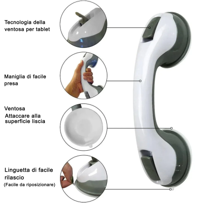 Maniglia di sicurezza antiscivolo per il bagno