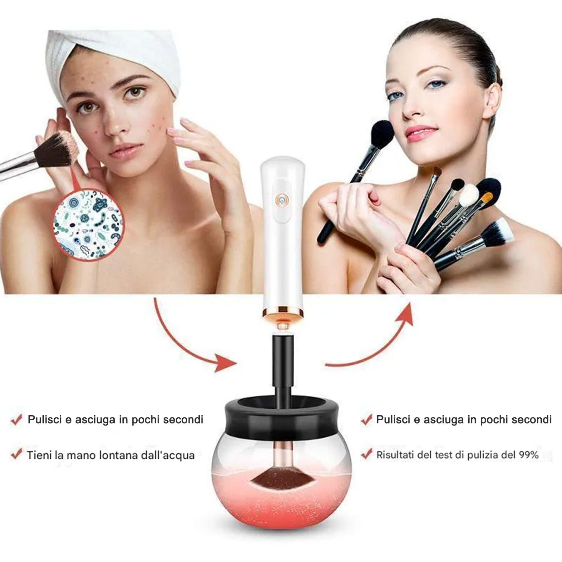 Detergente per pennelli da trucco Belle Beauty