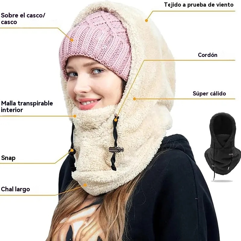 Pasamontañas con capucha Sherpa