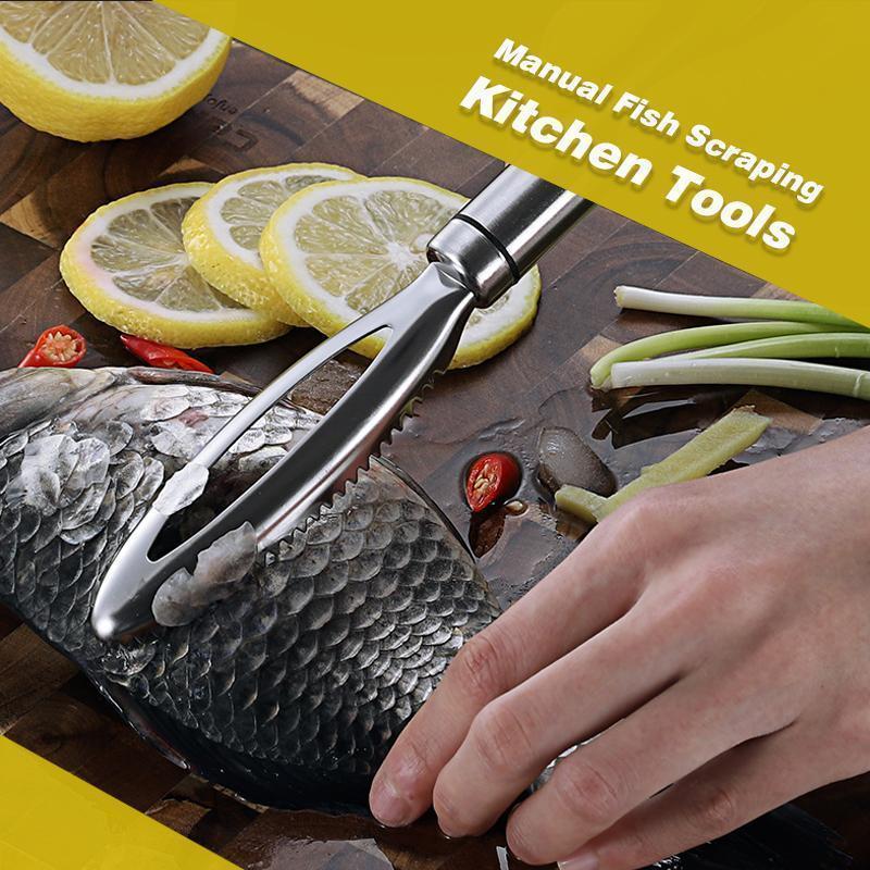 Utensile da cucina manuale per raschiare il pesce