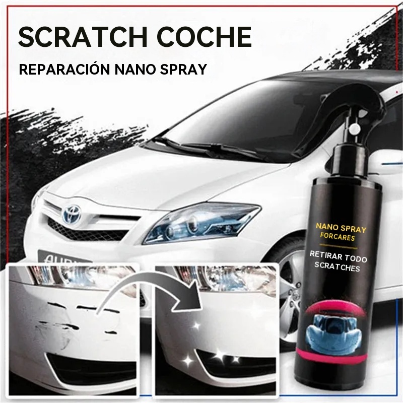 Spray nano multifuncional para eliminar arañazos del coche
