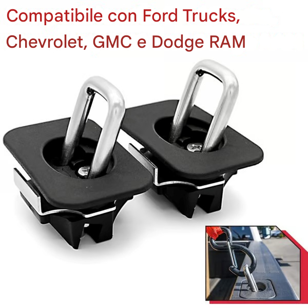 🔥 Cinghia a cricchetto retrattile per auto con kit di supporto per binario