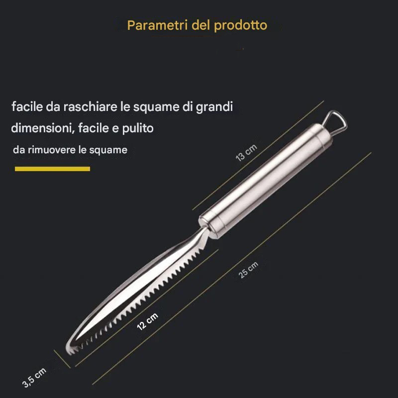 Utensile da cucina manuale per raschiare il pesce