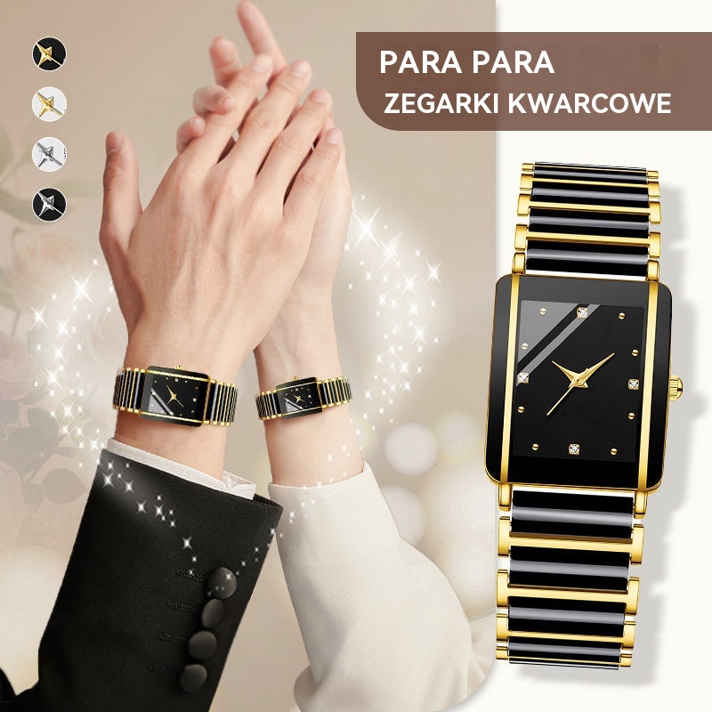 💞Modny ceramiczny kwadratowy zegarek kwarcowy⌚