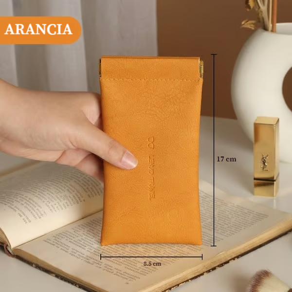 🔥Borsa portaoggetti in pelle con bottone automatico