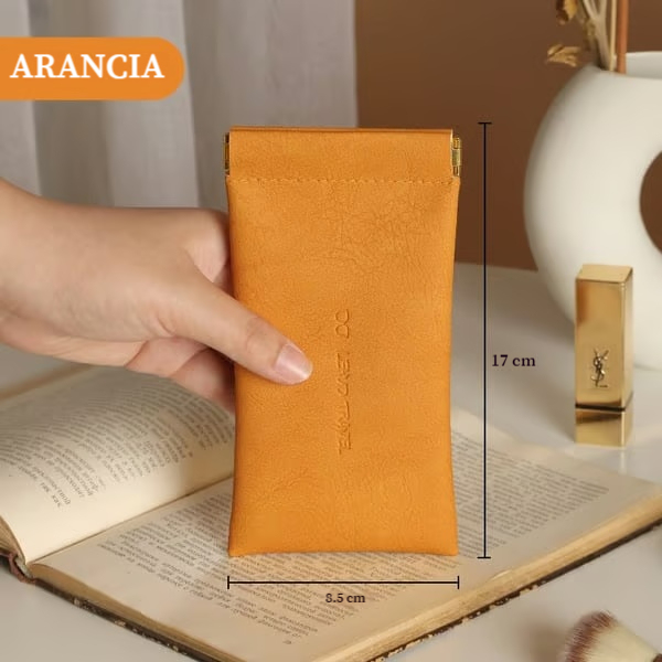 🔥Borsa portaoggetti in pelle con bottone automatico